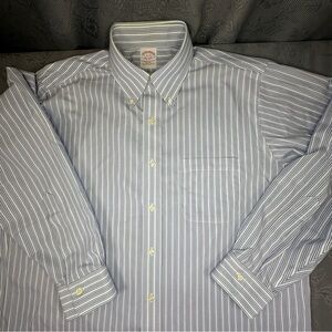 Brooks Brothers Blue Purple Striped Long Sleeve Dress Shirt L 51” Chest